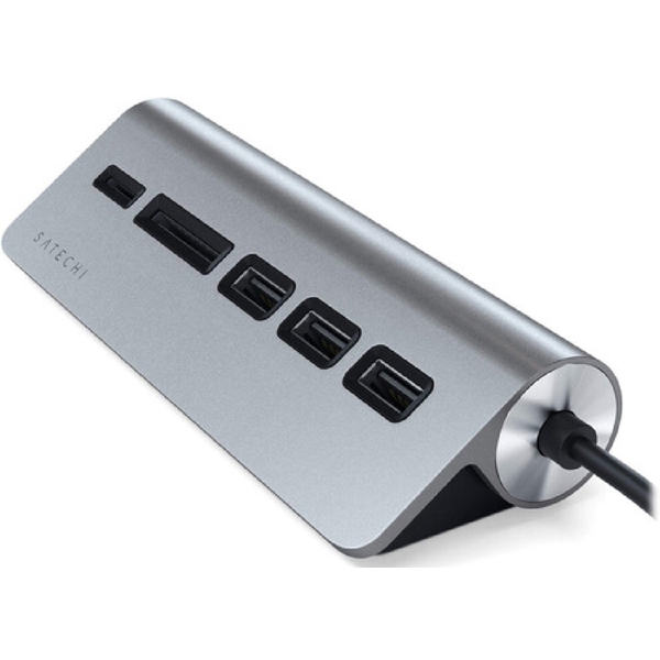 USB ჰაბი Satechi ST-TCHCRM, 3xUSB 3.2, 1xUSB-C, SD, microSD, Hub, Space Gray