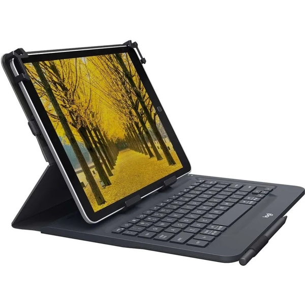 Logitech 920-008342 Universal Folio, 9-10", Tablet Cover+Keyboard, Black