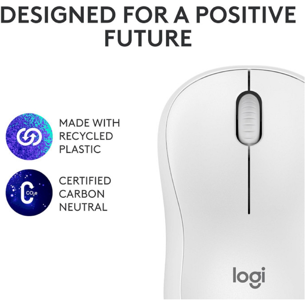 მაუსი Logitech 910-007120 M240 Silent, Wireless, Bluetooth, Mouse, White