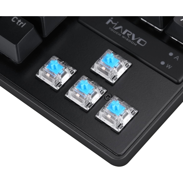 Marvo KG901C, Jixian Blue, Wired, RGB, USB, Gaming Keyboard, Black