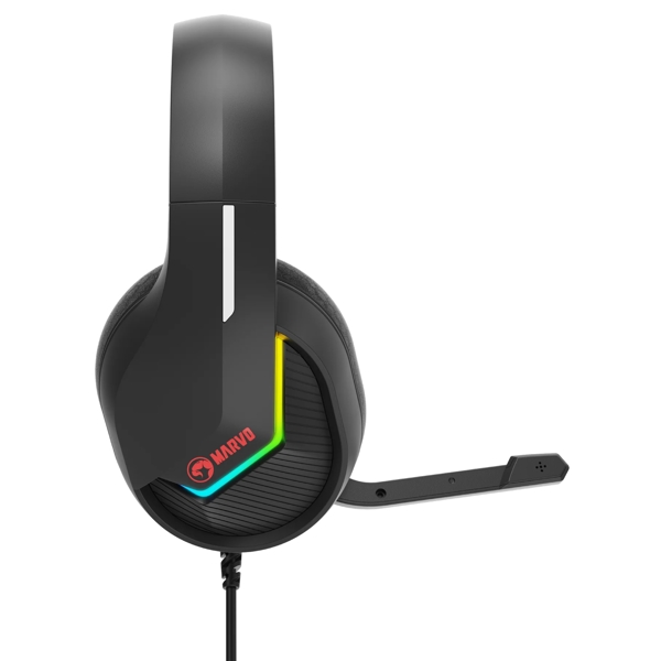 ყურსასმენი Marvo H8618 BK Gaming Headset, Wired, RGB, USB, Black