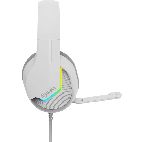 Marvo H8618 WH, Gaming Headset, Wired, RGB, USB, White