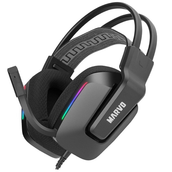 Marvo H8619, Gaming Headset, Wired, USB, 3.5mm, Black