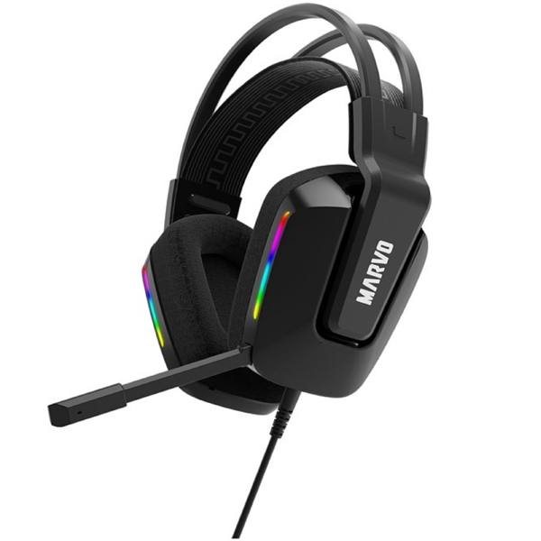 Marvo H8619, Gaming Headset, Wired, USB, 3.5mm, Black