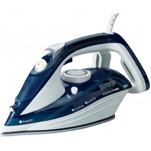 ორთქლის უთო Gorenje SIH2200TQC, 2200W, 280ML, Steam Iron, Blue