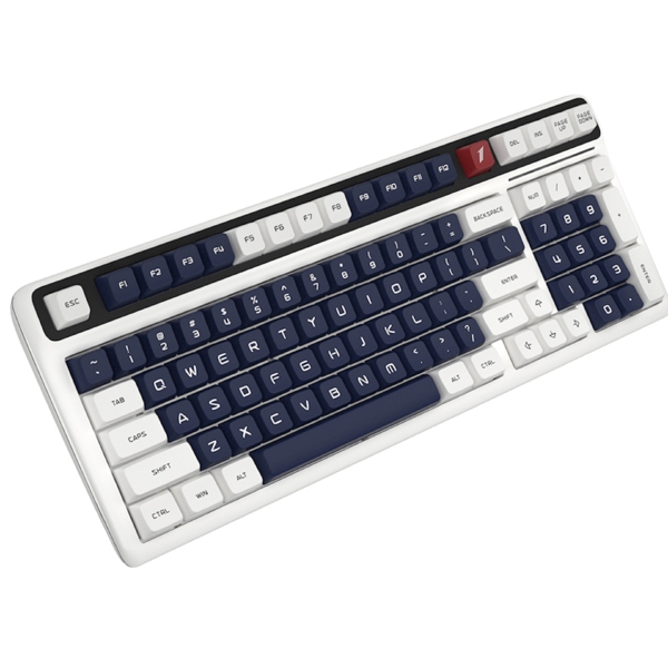 1STPlayer GT-YLPRO2 MONET T98, Wireless, Type-C, 2.4G, Bluetooth, Gaming Keyboard, White/Blue