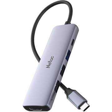 Netac NT08WF13-30GR WF13, USB, USB-C, HDMI, Hub, Gray