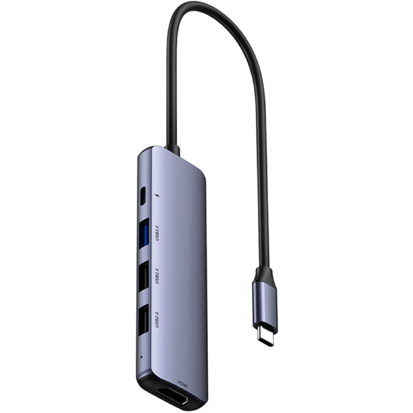 Netac NT08WF13-30GR WF13, USB, USB-C, HDMI, Hub, Gray