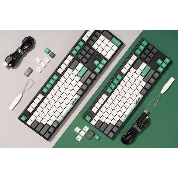 კლავიატურა Varmilo VEM87 Panda, R2 EC V2 Ivy, Wired, USB, Gaming Keyboard, Black/Green