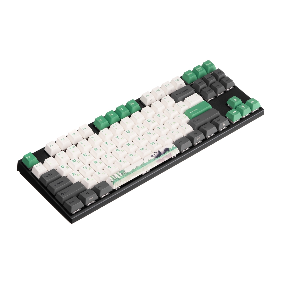 კლავიატურა Varmilo VEM87 Panda, R2 EC V2 Rose, Wired, USB, Gaming Keyboard, Black/Green
