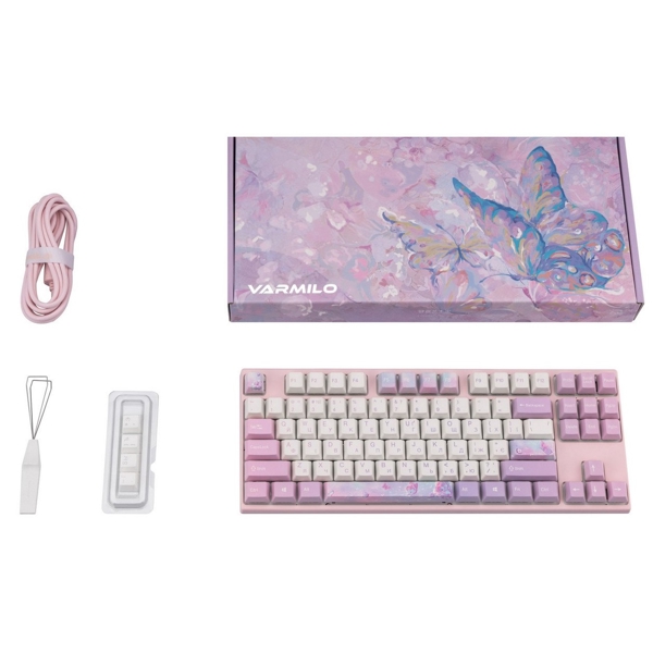 Varmilo VEM87 Dreams On Board, EC V2 Rose, Wired, USB, Gaming Keyboard, Pink