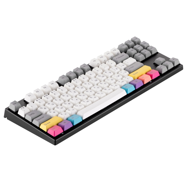 კლავიატურა Varmilo VEM87 CMYK, EC V2 Ivy, Wired, USB, Gaming Keyboard, Black