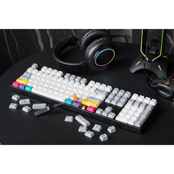 კლავიატურა Varmilo VEM87 CMYK, EC V2 Ivy, Wired, USB, Gaming Keyboard, Black