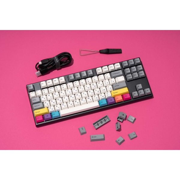 კლავიატურა Varmilo VEM87 CMYK, EC V2 Ivy, Wired, USB, Gaming Keyboard, Black