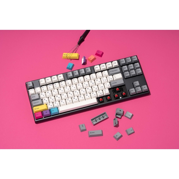 კლავიატურა Varmilo VEM87 CMYK, EC V2 Ivy, Wired, USB, Gaming Keyboard, Black