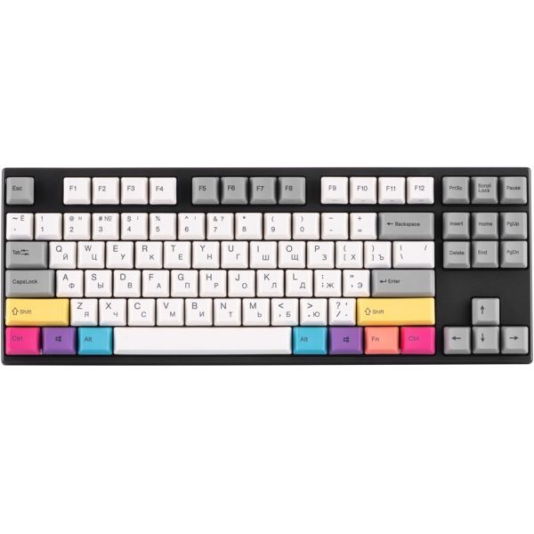 კლავიატურა Varmilo VEM87 CMYK, EC V2 Sakura, Wired, USB, Gaming Keyboard, Black