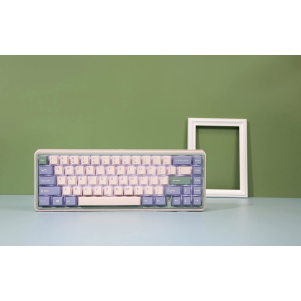 Varmilo Minilo VXT67 Hot-Swap Eucalyptus, Gateron G Pro 2.0 Brown, Wireless, Bluetooth, USB, Gaming Keyboard, Pink