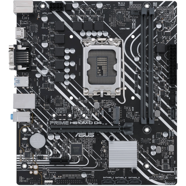 დედა დაფა Asus H610M-D D4 Prime, LGA 1700, DDR4, DIMM, 64GB