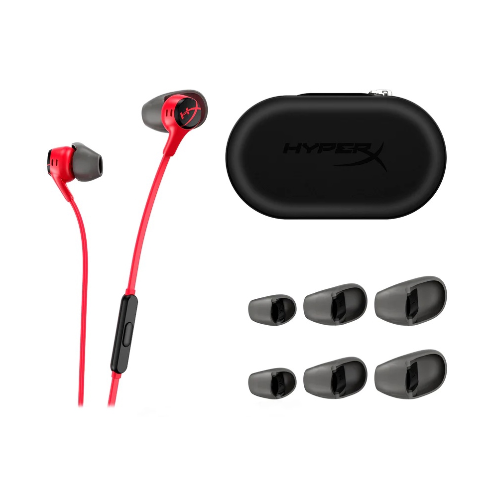 HyperX 705L8AA EarBuds II, In-Ear Headphones, Wired, 3.5mm, Black/Red