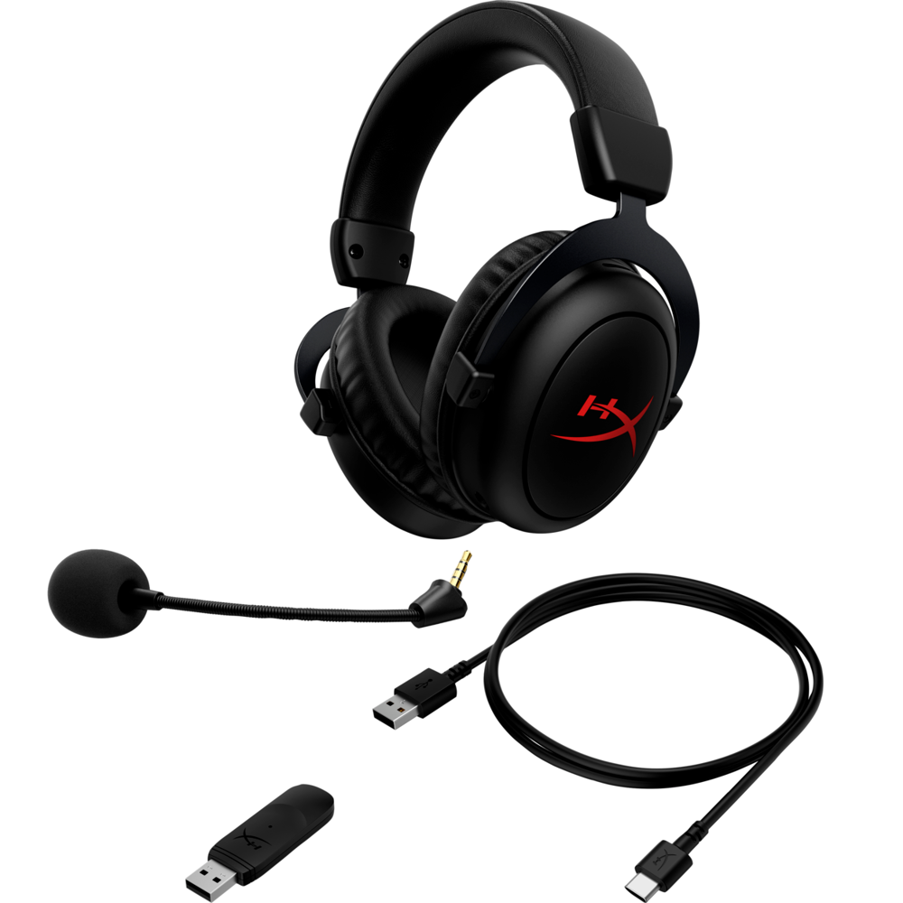 ყურსასმენი HyperX 6Y2G8AA Cloud II, Gaming Headset, Wireless, USB, 3.5mm, Black