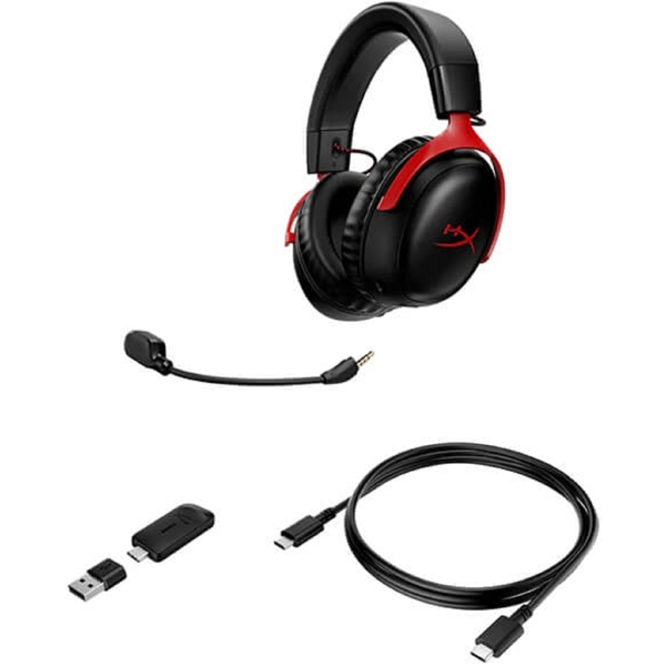 ყურსასმენი HyperX 77Z46AA Cloud III, Gaming Headset, Wired, USB, Black/Red