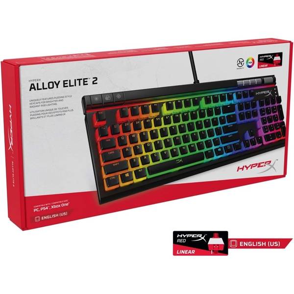 კლავიატურა HyperX 4P5N3AA Alloy Elite 2, Wired, USB, Gaming Keyboard, Black