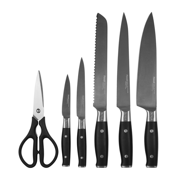 დანების ნაკრები Ninja K32006EU, 6Pcs Knife Set, Black/Silver