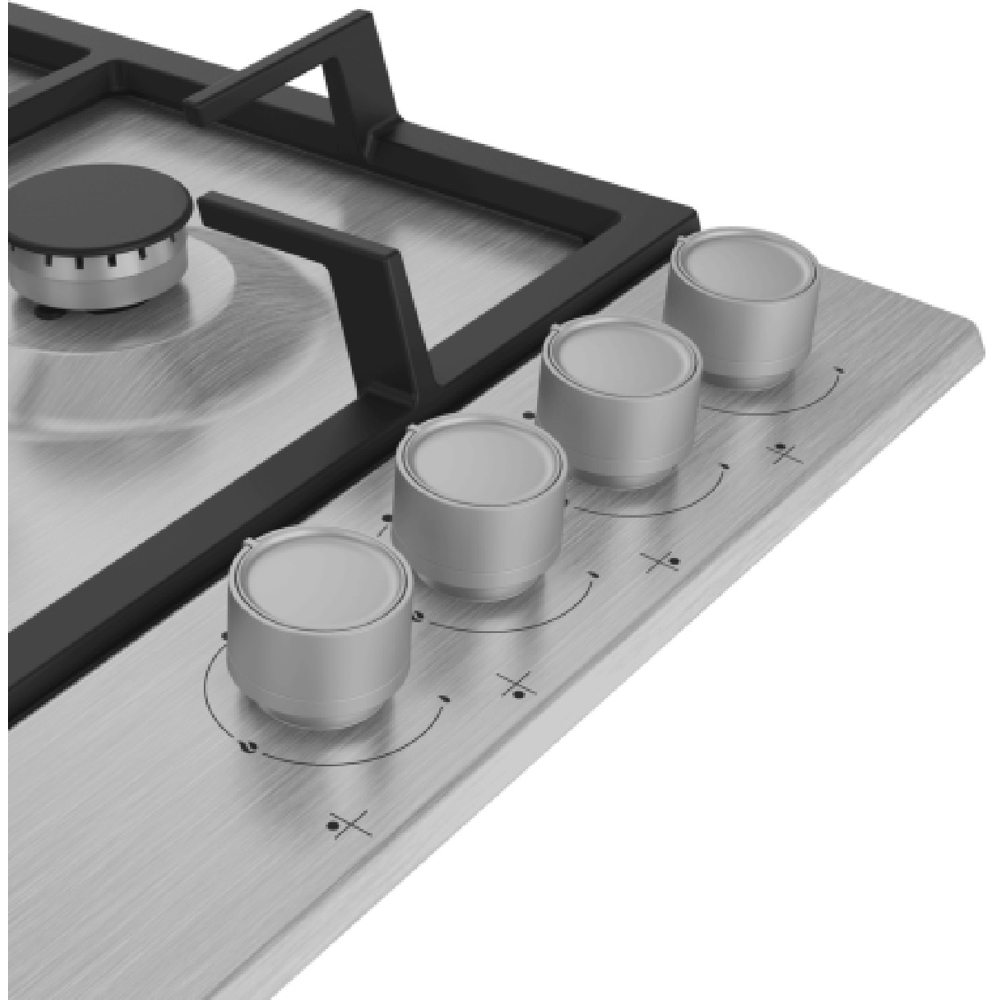 ჩასაშენებელი გაზის ქურის ზედაპირი Beko HIAW 64225 SX bPRO 500, Built-in Gas Cooktop, Silver