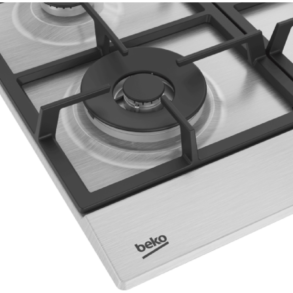 ჩასაშენებელი გაზის ქურის ზედაპირი Beko HIAW 64225 SX bPRO 500, Built-in Gas Cooktop, Silver
