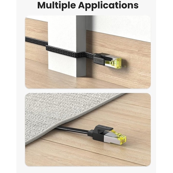 ქსელის კაბელი UGREEN NW189 (40164), CAT7 U/FTP, Lan Cable, 8m, Black
