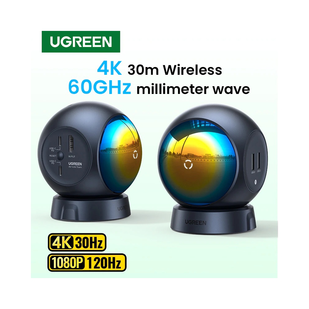 UGREEN CM438 (80641), 4K Wireless HDMI Transmitter And Receiver, Black