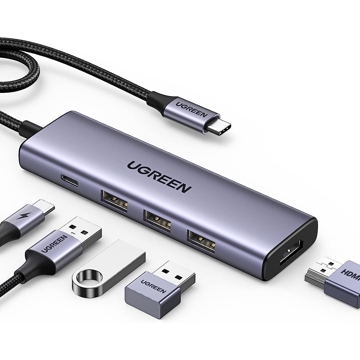 UGREEN CM511 Revodok (15596), USB, Type-C USB-C, PD HDMI, Hub, Gray