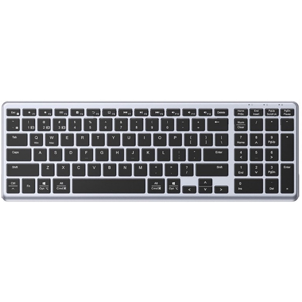 კლავიატურა UGREEN KU005 (15258), Wireless, Rechargeable, Bluetooth, 2.4G, Keyboard, Black/Gray