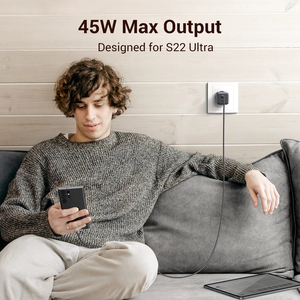 დამტენი UGREEN CD294 (90573) Nexode, 45W, Type-C, Gray