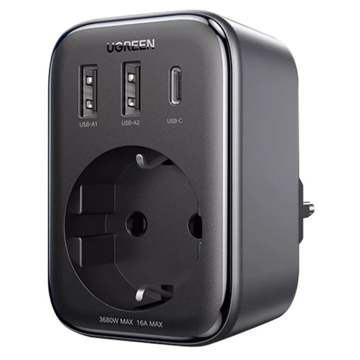 ადაპტერი UGREEN CD314 (90613) Nexode, 30W, 1 Socket, USB-A, USB-C, Gray