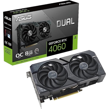 Asus DUAL-RTX4060-O8G, Gaming  RTX4060, 8GB, 128bit, HDMI, DP, Black