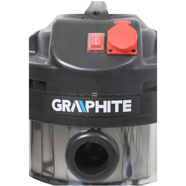 Graphite 59G608, 1500W, 40L, Vacuum Cleaner, Black/Silver