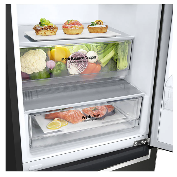 მაცივარი LG GBF61BLHMN.ABLQEUR, 341L, E, No Frost, Refrigerator, Black