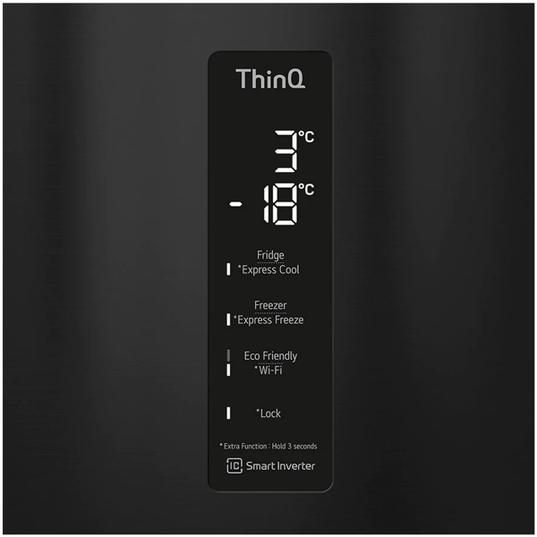 მაცივარი LG GBF61BLHMN.ABLQEUR, 341L, E, No Frost, Refrigerator, Black