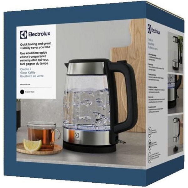 ელექტრო ჩაიდანი Electrolux E4GK1-4GB, 2200W, 1.7L, Electric Kettle, Transparent