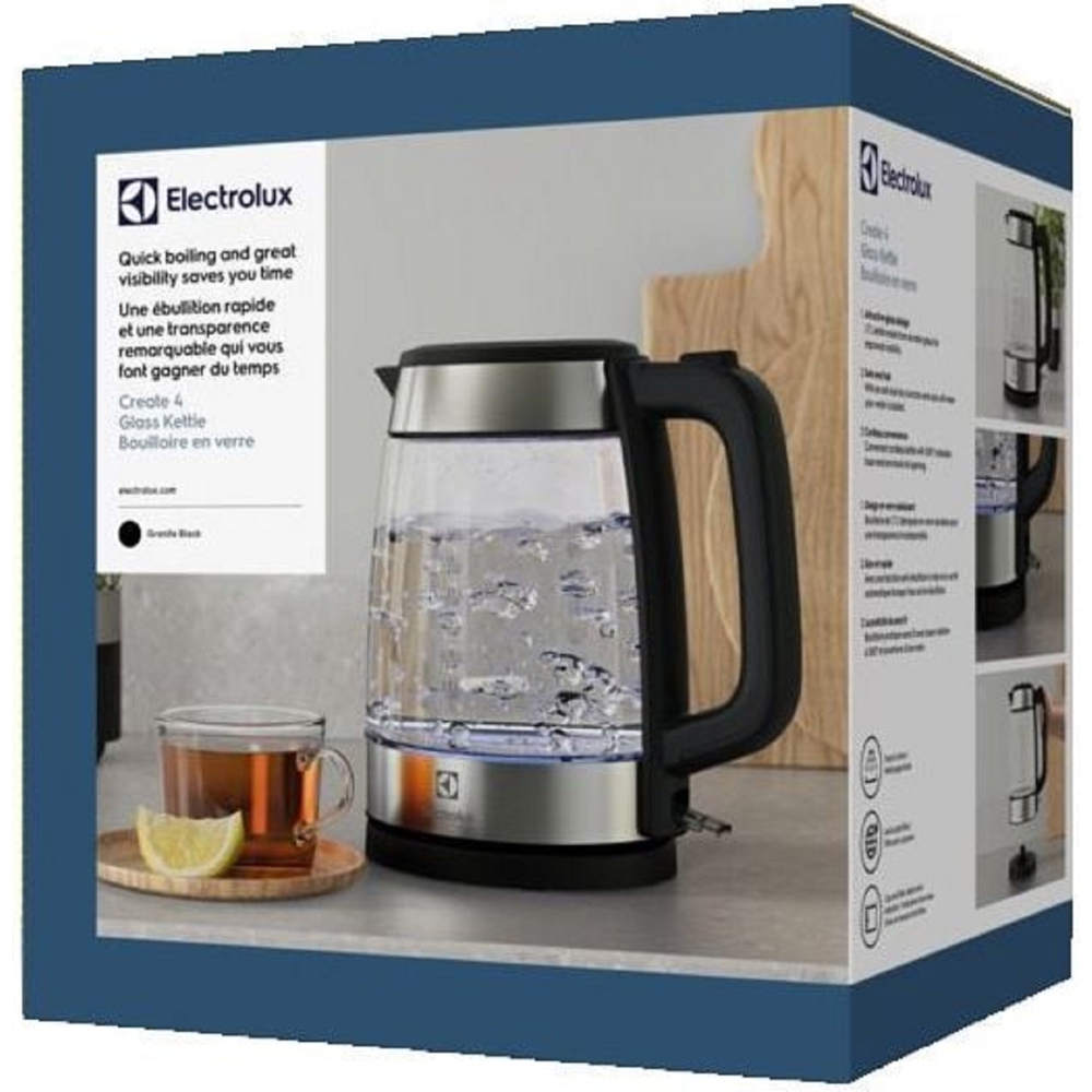 ელექტრო ჩაიდანი Electrolux E4GK1-4GB, 2200W, 1.7L, Electric Kettle, Transparent