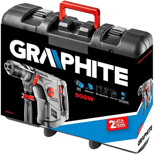 პერფორატორი Graphite 58G858, 900W, 750Rpm, 4.2J, Grey