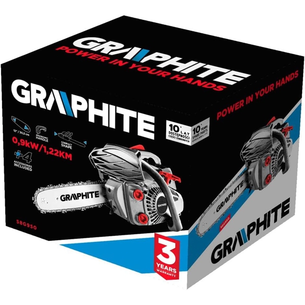 ბენზოხერხი Graphite 58G950, Petrol Chainsaw, Silver/Grey