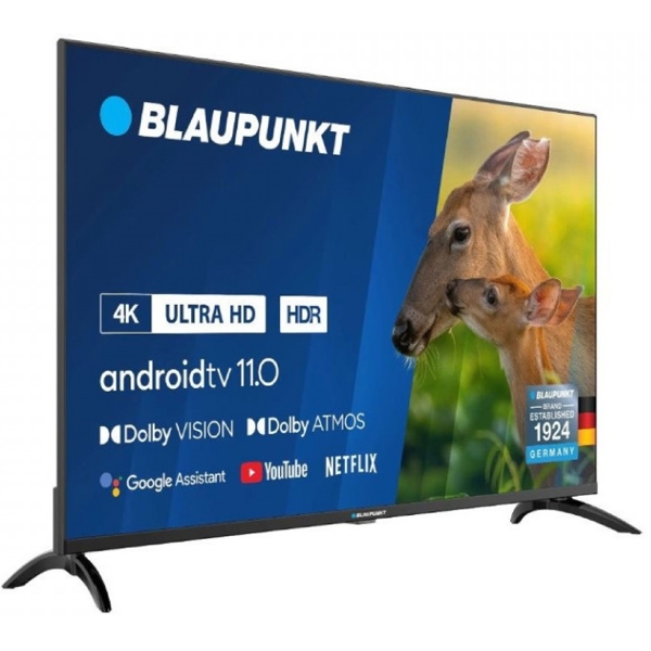 ტელევიზორი Blaupunkt 65UBG6000, 65", 4K UHD, Smart TV, Android TV, USB, HDMI, LAN, BT, WIFI, Black
