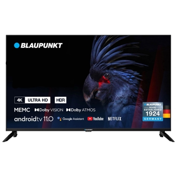 ტელევიზორი Blaupunkt 43UBG6000, 43", 4K UHD, Smart TV, Android TV, USB, HDMI, LAN, BT, WIFI, Black