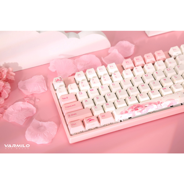 Varmilo VEM87 Sakura, EC Ivy V2, Wired, USB, Keyboard, Pink