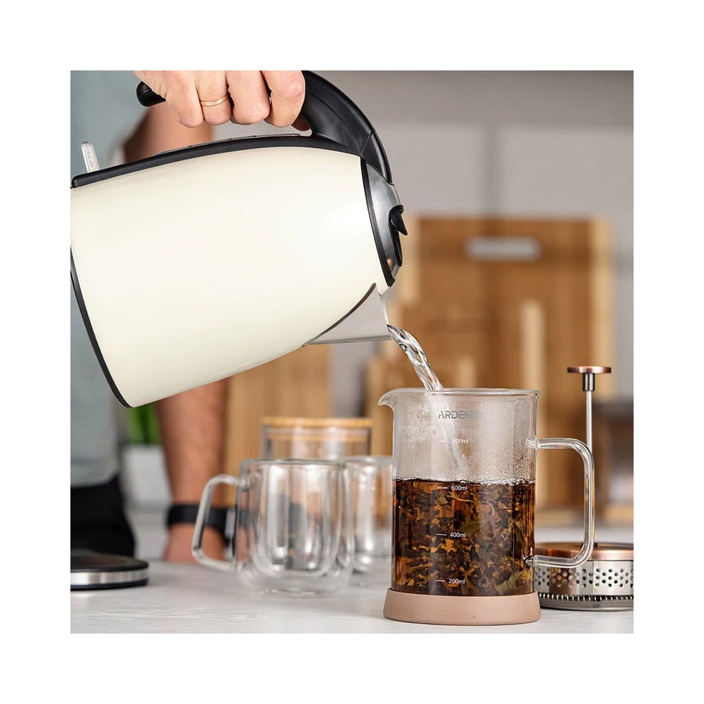 Ardesto EKL-F340BG, 2200W, 1.7L, Electric Kettle, Black/Cream