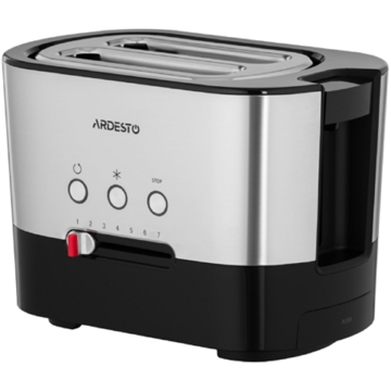 ტოსტერი Ardesto T-K210, 1000W, Toaster, Black/Silver