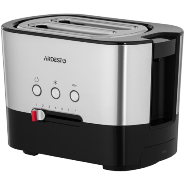 Ardesto T-K210, 1000W, Toaster, Black/Silver