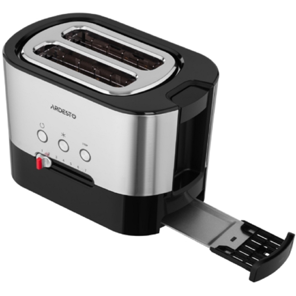 Ardesto T-K210, 1000W, Toaster, Black/Silver